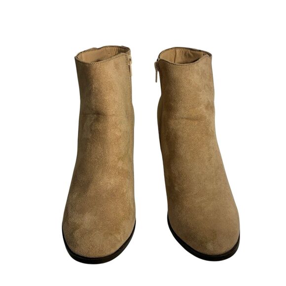 Rue 21 Etc! Women Tan Felt Boots Side Zipper, Laced Back With Tassels Size 9 - Picture 3 of 9